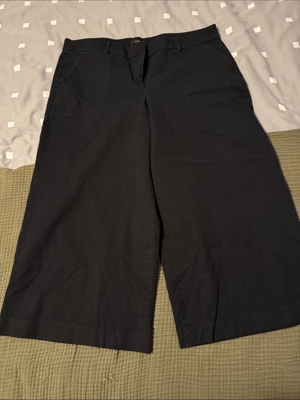 J. Crew Black High-Rise Wide-Leg Pants